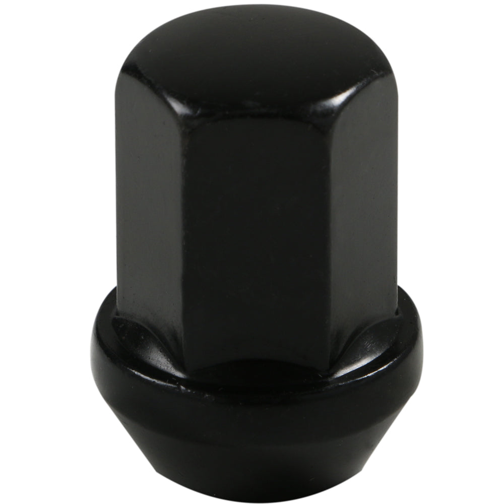 Acorn Satin Black Nut 1PC 60° Bulge Seat-12x1.50mm-17mm Hex-Premium