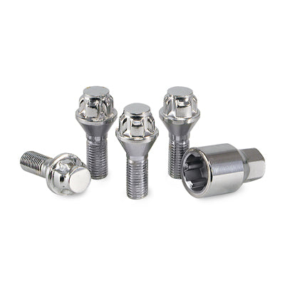 Acorn Chrome Lock Bolt Set 60° Bulge Seat-12x1.50mm-40mm Shank-17/19mm Hex (PKG/4)