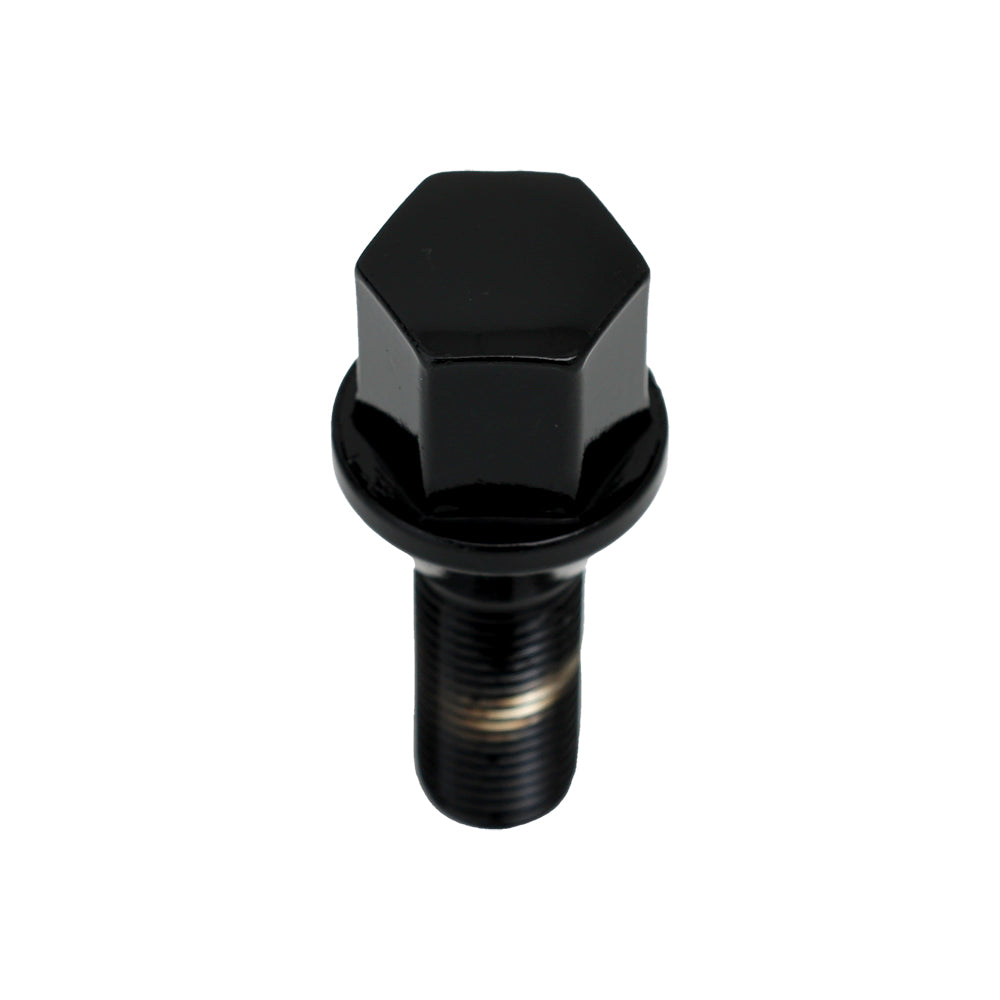 Acorn Black with Satin Finish Bolt 60° Seat-12x1.25mm-25mm Shank-17mm Hex