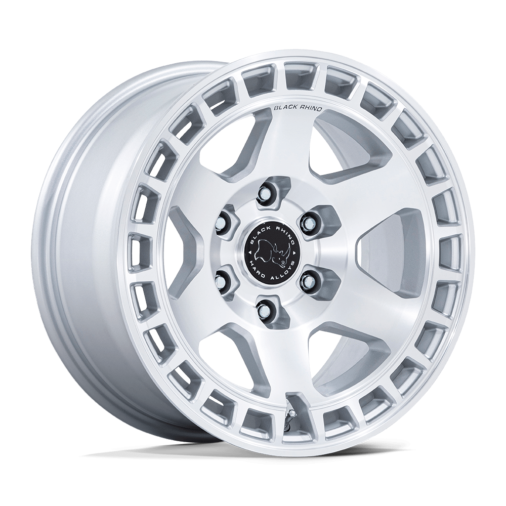 Black Rhino Hard Alloys BR022 BAHARI GLOSS SILVER W/ MACHINED FACE Wheel 17x8.5 6X139.7mm +0 106.1mm