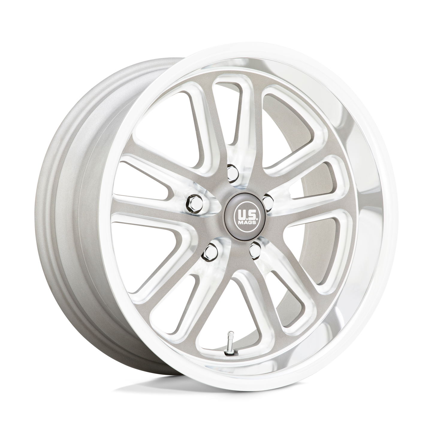 US Mag 1PC U130 BULLET TEXTURED GUNMETAL W/ MILL EDGE Wheel 18x8 5X114.3mm +1 72.56mm