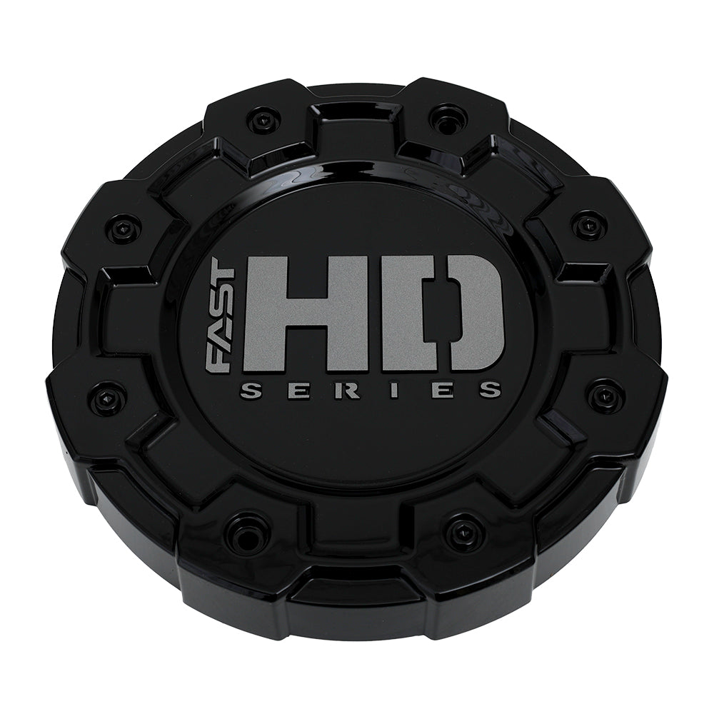 Gloss Black Cap With Gloss Black Hardware And Grey Fast HD Series Logo