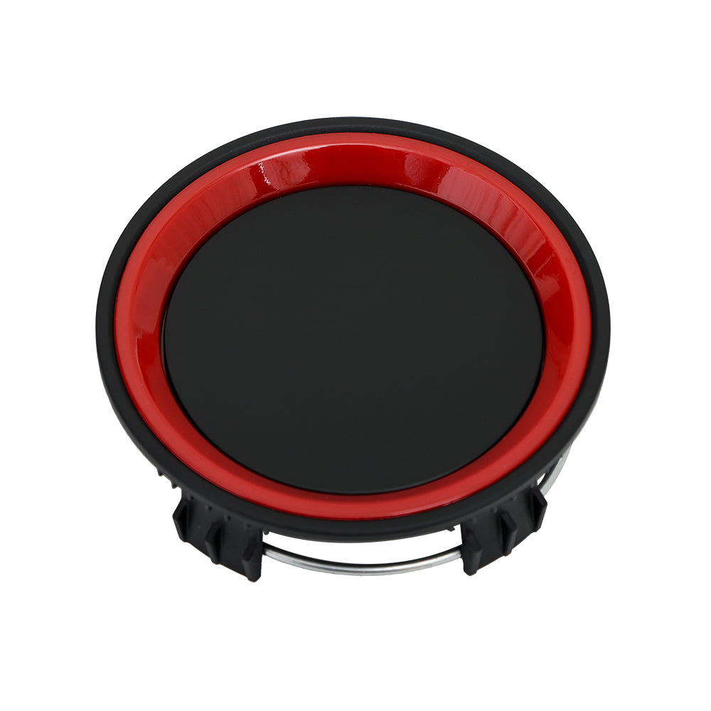 Satin Black Cap with Red Ring