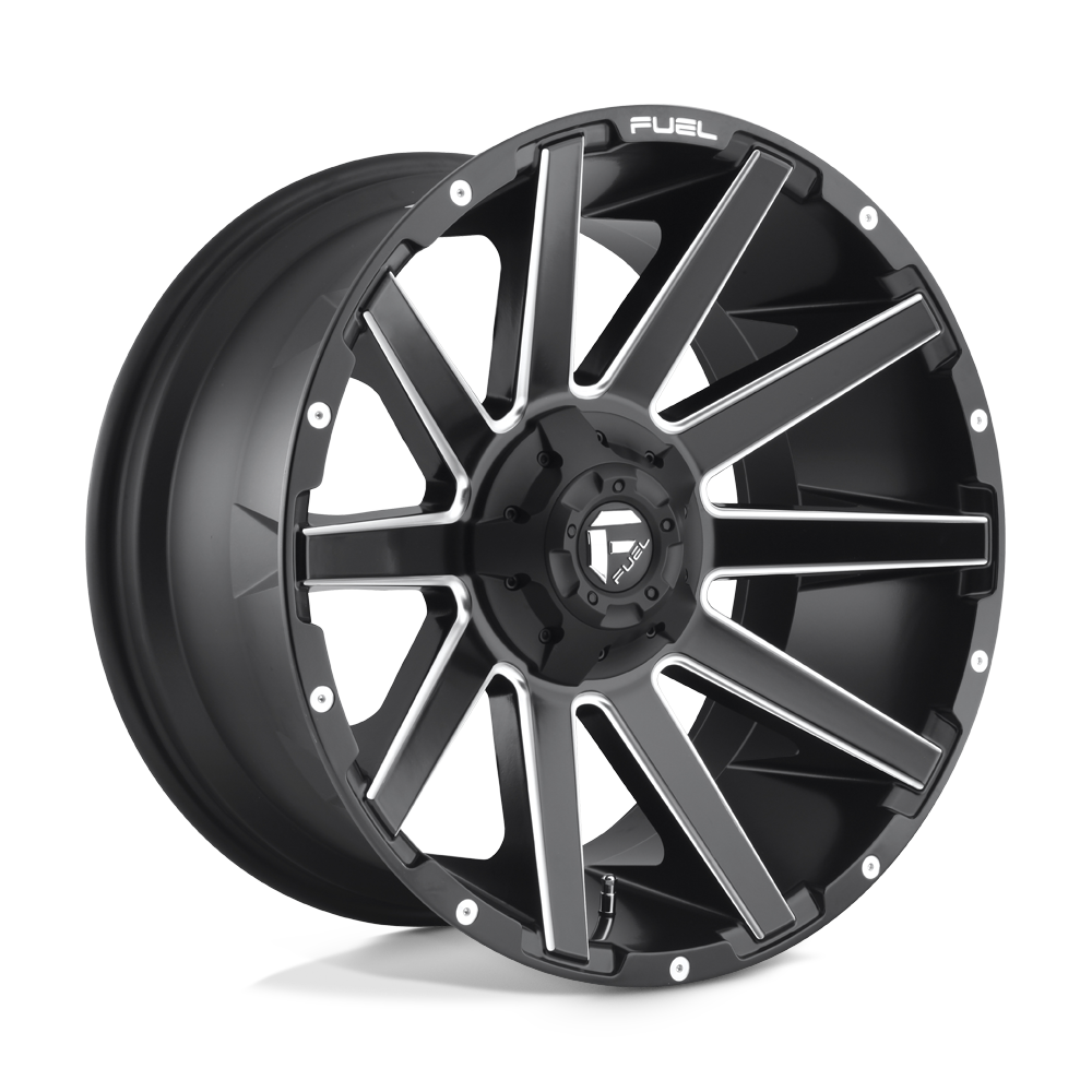 Fuel 1PC D616 CONTRA MATTE BLACK MILLED Wheel 20x10 8X165.1mm -18 125.1mm