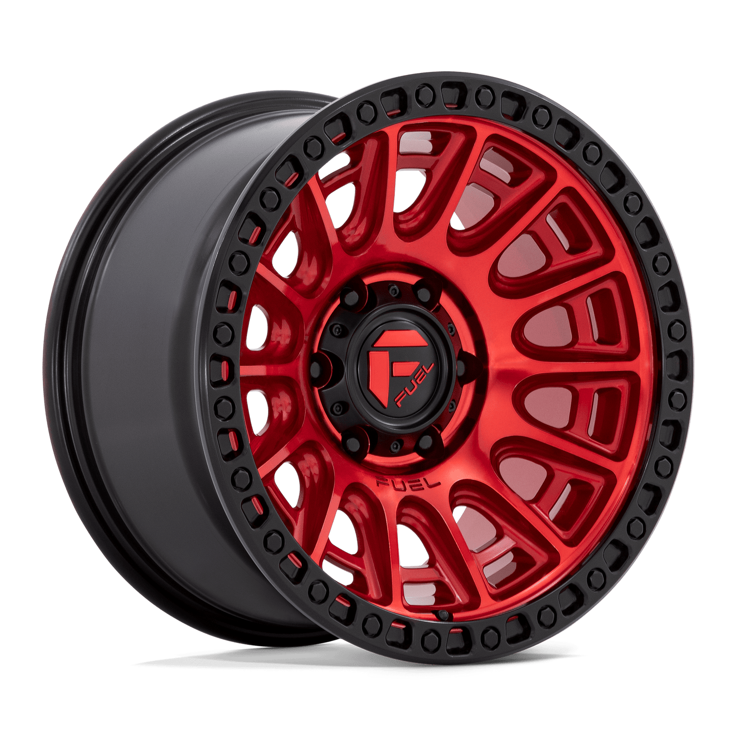 Fuel 1PC D834 CYCLE CANDY RED W/ BLACK RING Wheel 17x9 5X127mm +1 71.5mm