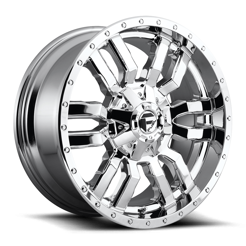 Fuel 1PC D631 SLEDGE CHROME PLATED Wheel 20x10 8X170mm -18 125.1mm