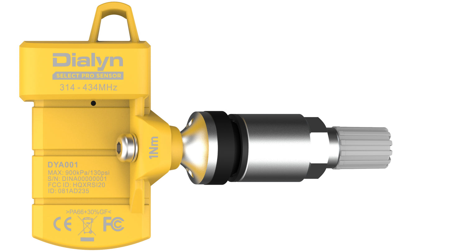 TPMS Dialyn Select Pro Sensor DYA001 (High Speed Clamp-in)-314-434.5 MHz-(Configurable)