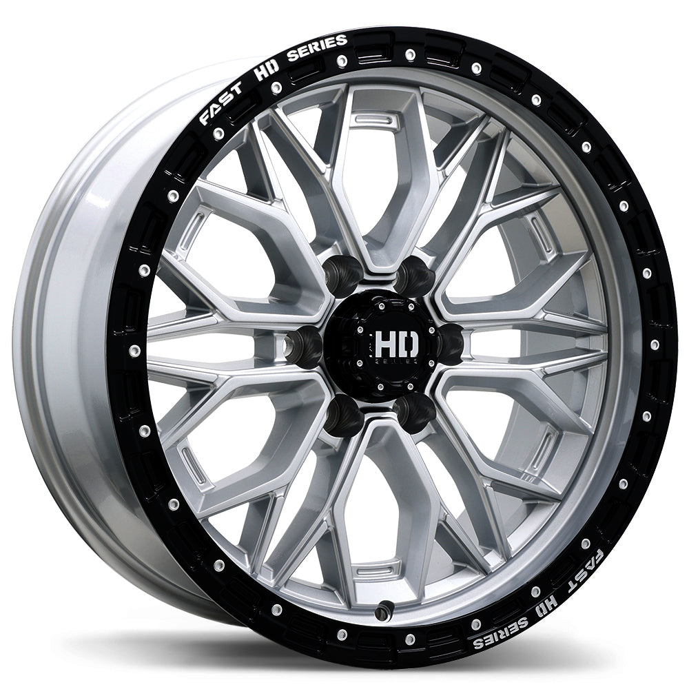 Fast HD Muramasa Gloss Silver with Black Lip Wheel 20x9.0 6X139.7mm +0 84.2mm
