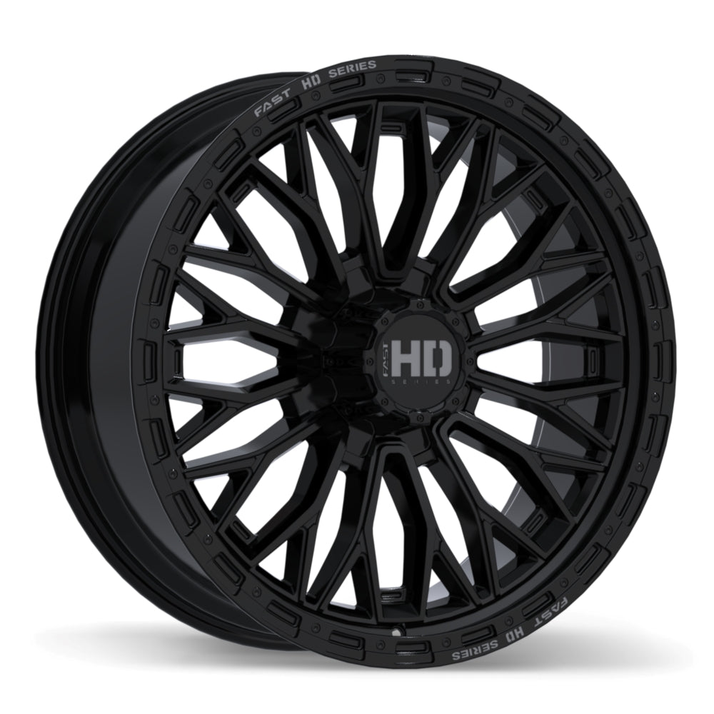 Fast HD Muramasa Gloss Black with Grey Milling Wheel 24x9.5 8X165.1mm +35 121.1mm