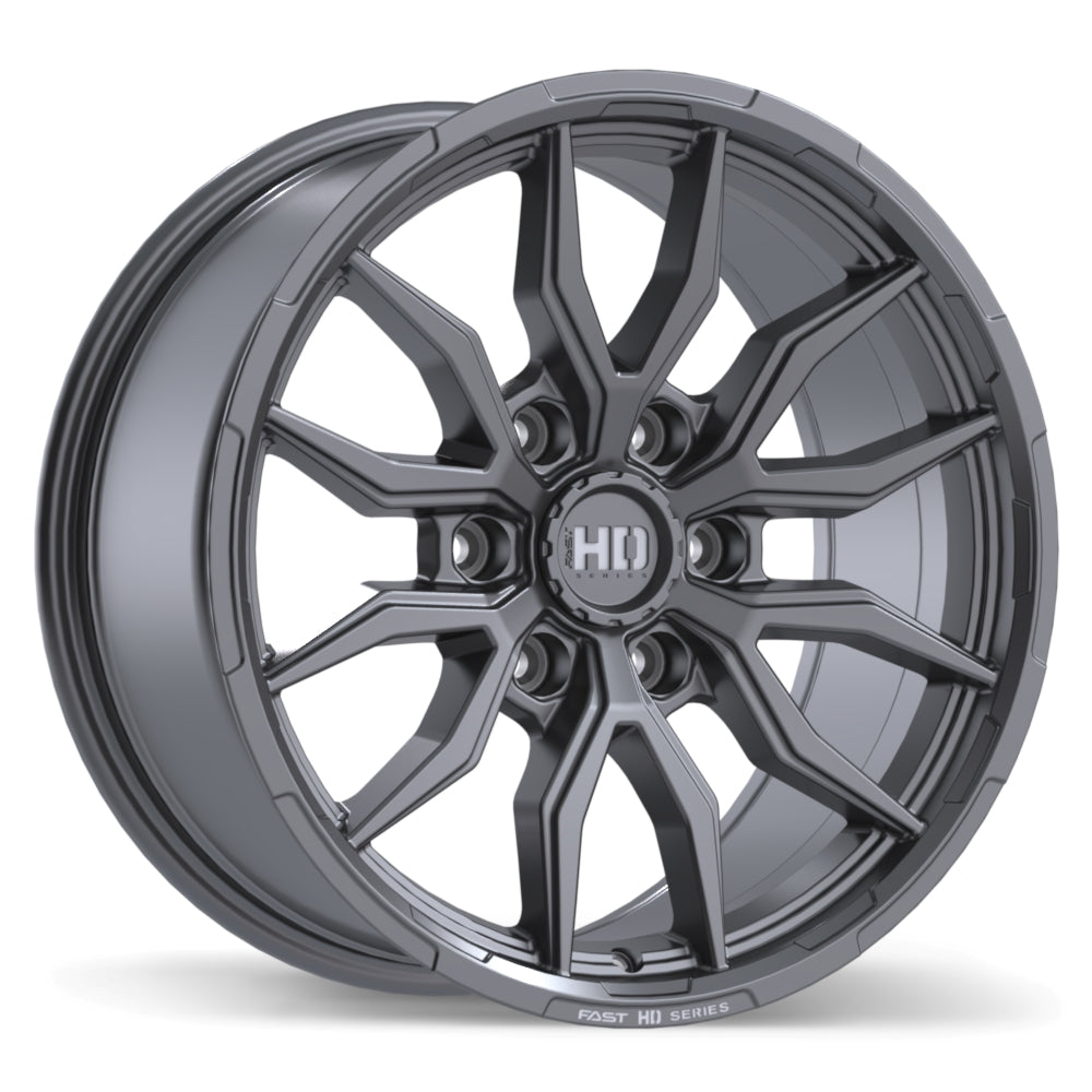Fast HD Grit Satin Gunmetal with Milling Wheel 18x8.5 6X139.7mm +20 78mm