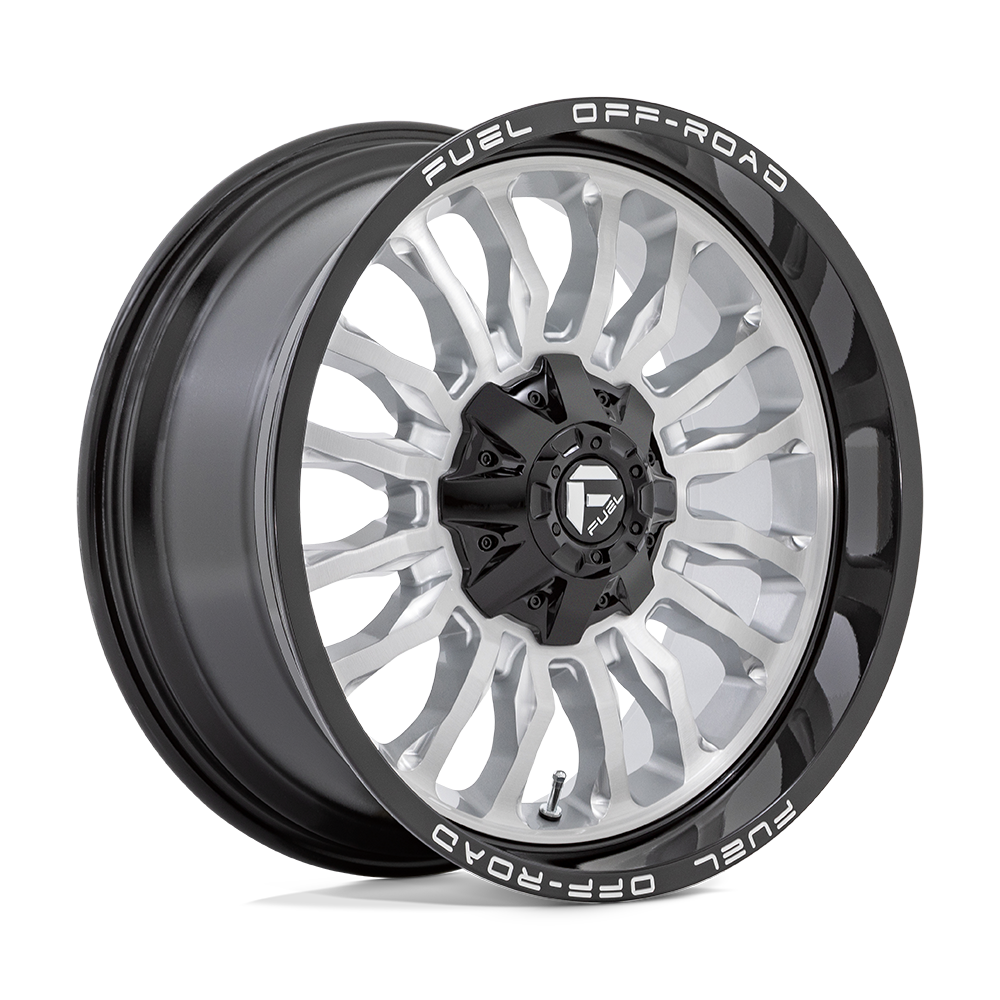 Fuel 1PC D798 ARC SILVER BRUSH FACE W/ BLK LIP Wheel 20x9 8X170mm +1 125.1mm
