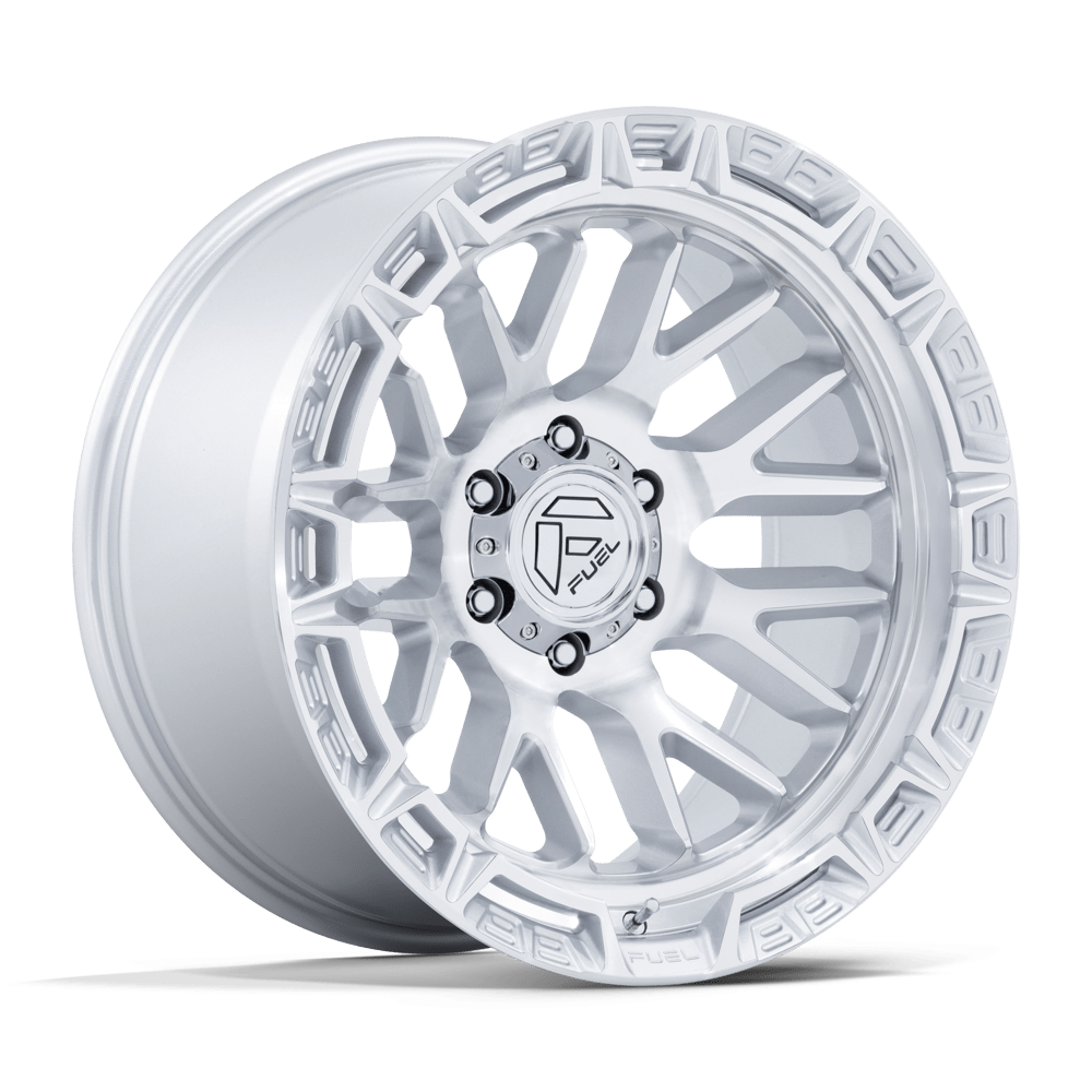 Fuel 1PC FC890 RAIL GLOSS SILVER W/ MACHINED FACE Wheel 17x9 6X139.7mm -12 106.1mm