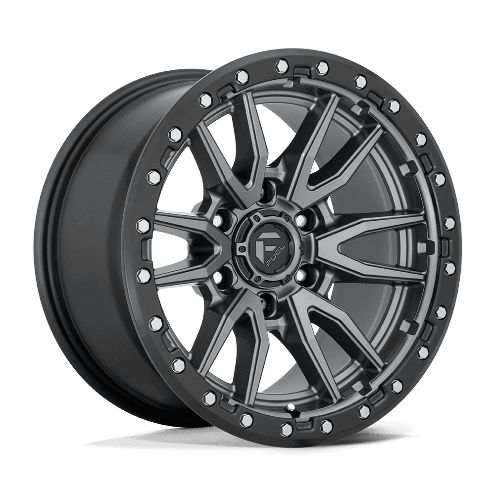 Fuel 1PC D680 REBEL MATTE GUNMETAL BLACK BEAD RING Wheel 17x9 6X135mm -12 87.1mm