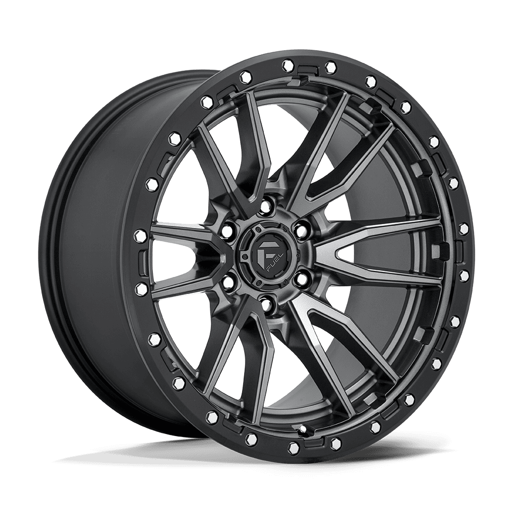 Fuel 1PC D680 REBEL MATTE GUNMETAL BLACK BEAD RING Wheel 20x10 6X139.7mm -18 106.1mm
