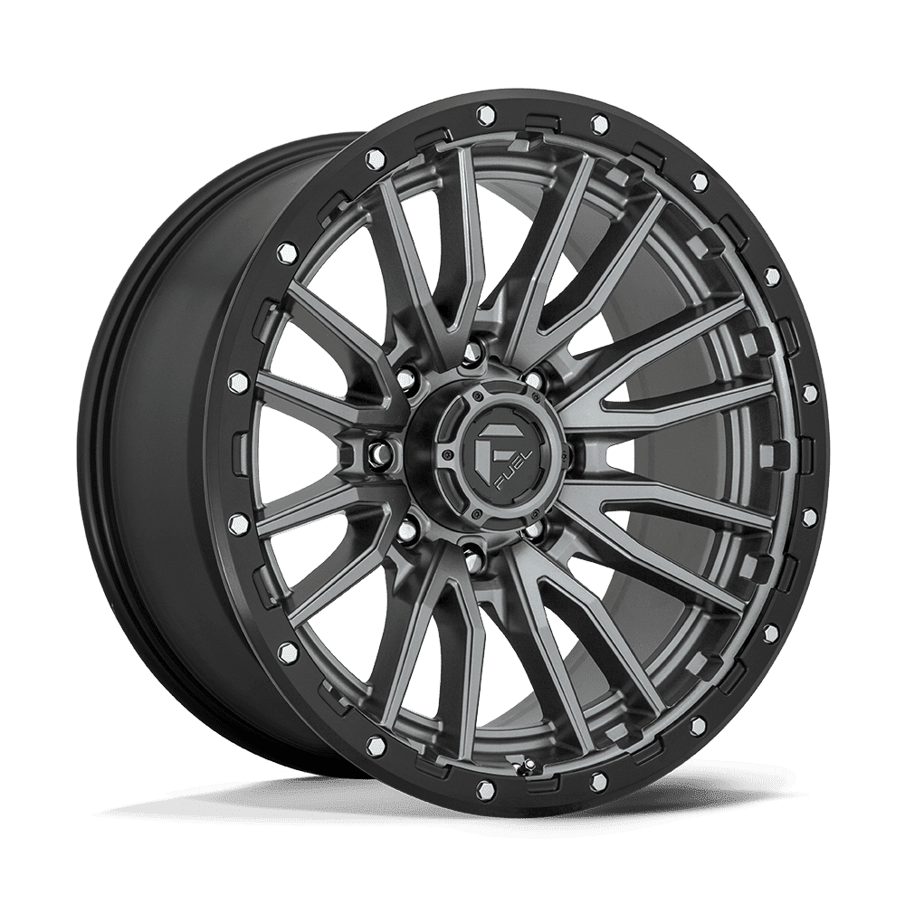 Fuel 1PC D680 REBEL MATTE GUNMETAL BLACK BEAD RING Wheel 22x10 8X180mm -18 124.2mm