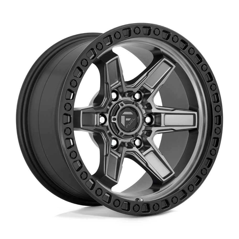 Fuel 1PC D698 KICKER MATTE GUNMETAL BLACK BEAD RING Wheel 17x9 6X139.7mm -12 106.1mm