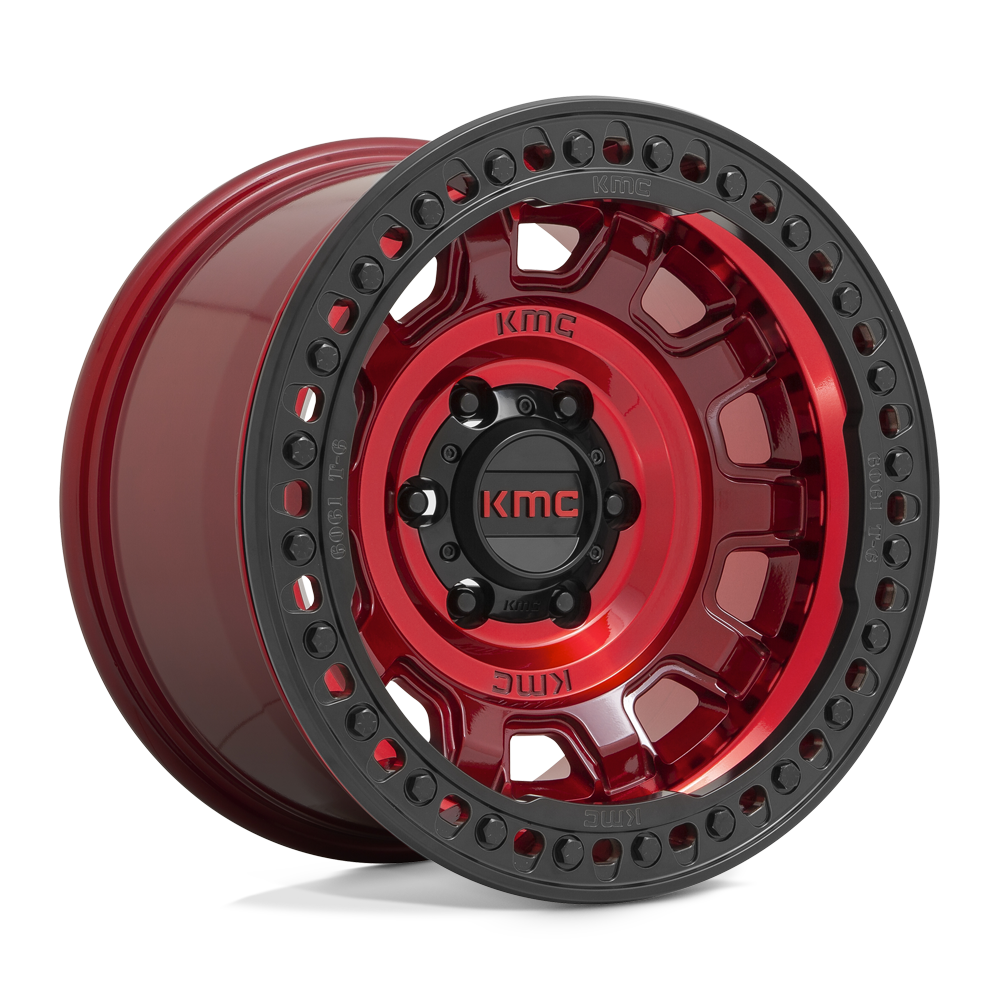 KMC KM236 TANK BEADLOCK CANDY RED Wheel 17x9 5X127mm -38 71.5mm