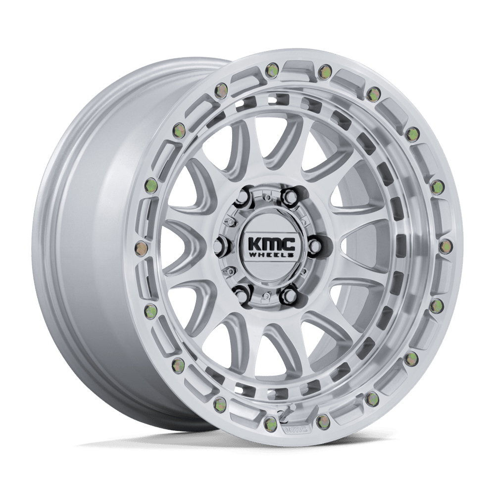 KMC KM556 CRUX GLOSS SILVER W/ MACHINED FACE Wheel 17x8.5 6X135mm +25 87.1mm