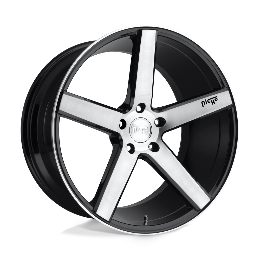 Niche 1PC M124 MILAN GLOSS BLACK BRUSHED Wheel 20x8.5 5X114.3mm +35 72.56mm