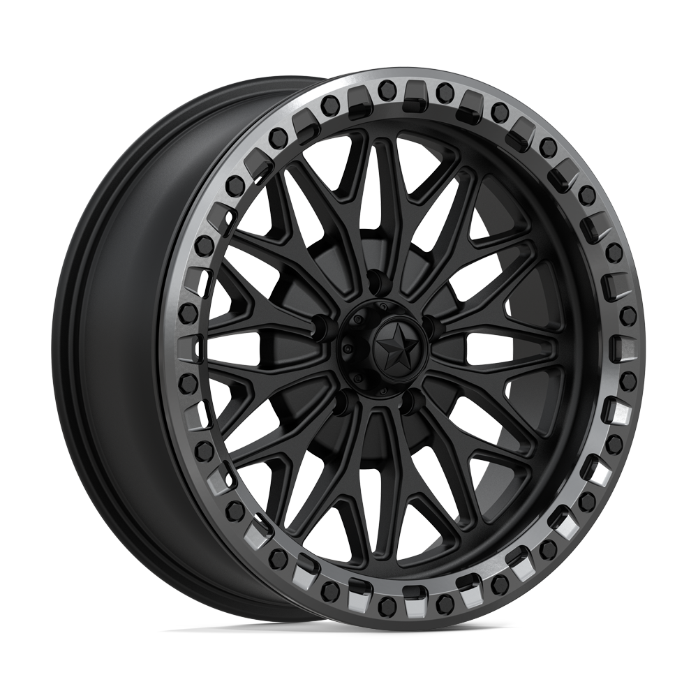 MSA Offroad Wheels MA53 BOLO UTV BEADLOCK MATTE BLACK W/ GL-GUNMETAL RG Wheel 18x7 5X114.3mm +10 72.56mm