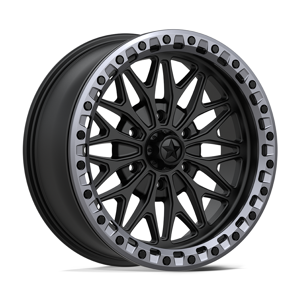 MSA Offroad Wheels MA53 BOLO UTV BEADLOCK MATTE BLACK W/ GL-GUNMETAL RG Wheel 18x7 6X139.7mm +10 100.3mm