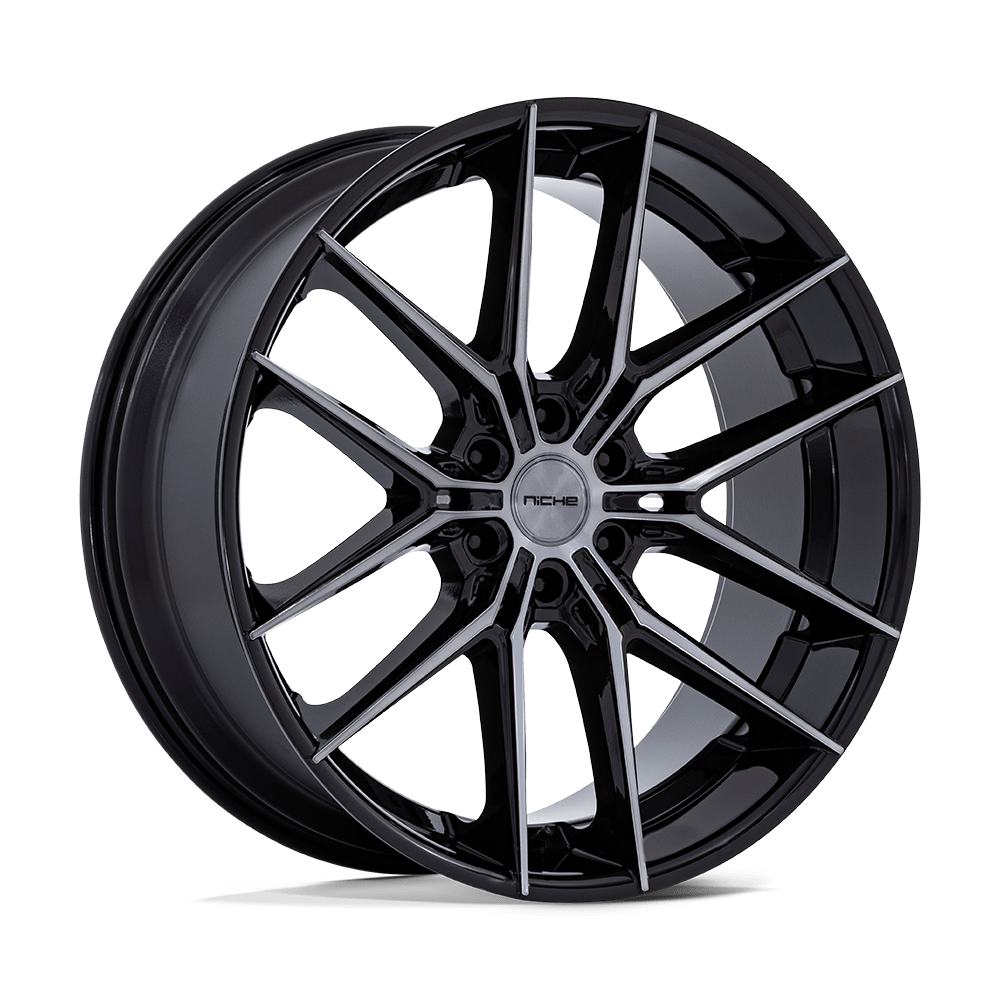 Niche 1PC NC280 PRODIGY 6 GLOSS BLACK DARK TINTED CLEAR Wheel 24x10 6X135mm +25 87.1mm