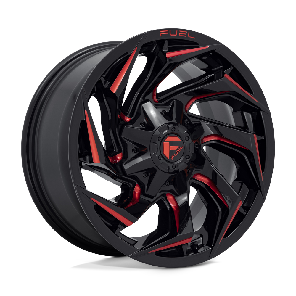 Fuel 1PC D755 REACTION GLOSS BLACK MILLED W/ RED TINT Wheel 18x9 6X135/6X139.7mm +1 106.1mm