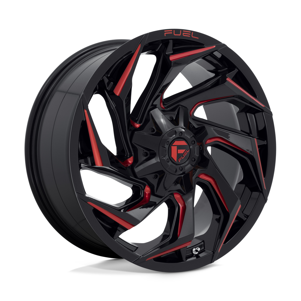 Fuel 1PC D755 REACTION GLOSS BLACK MILLED W/ RED TINT Wheel 20x9 8X180mm +20 124.2mm