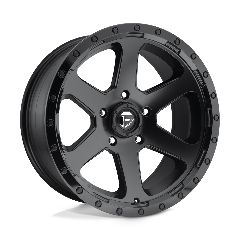 Fuel 1PC D589 RIPPER MATTE BLACK GLOSS BLACK LIP Wheel 18x9 6X139.7mm +20 108mm