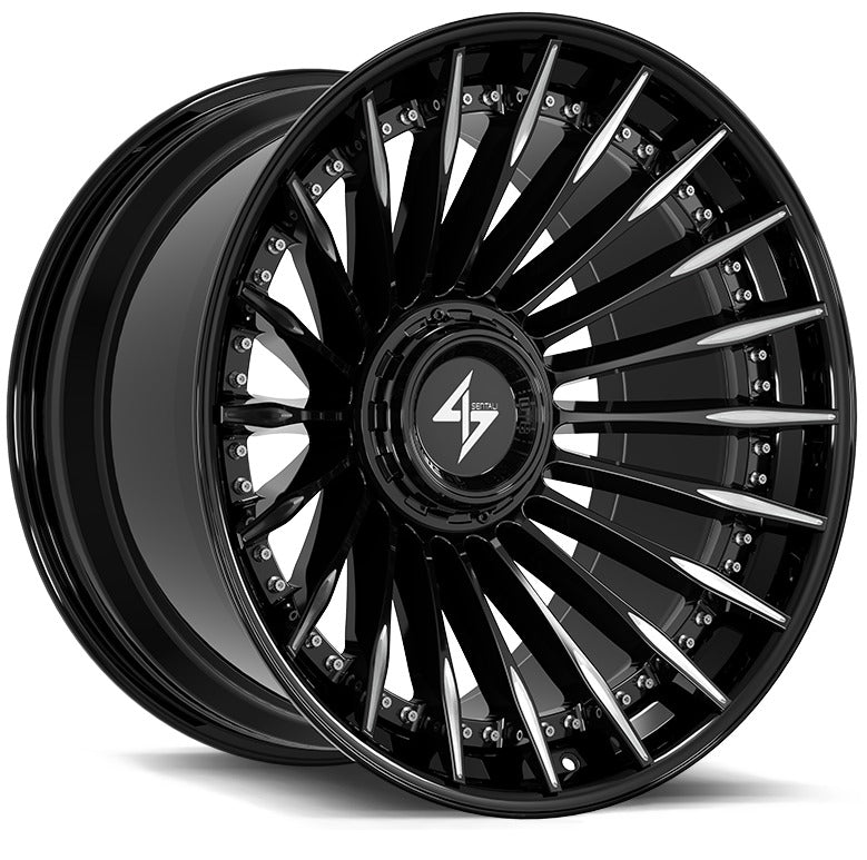 SENTALI BFX BFX1 22x12 8x165.1/8x180 -44 Gloss Black Lip / Gloss Black Milled Centre