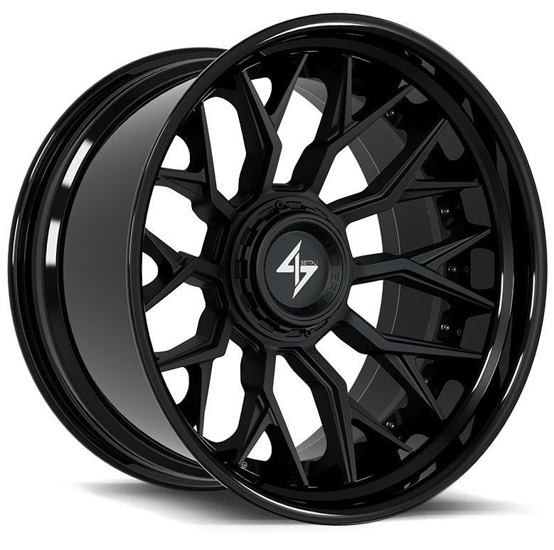 SENTALI BFX BFX2 22x12 6x135/6x139.7 -44 Gloss Black Lip / Matte Black Centre