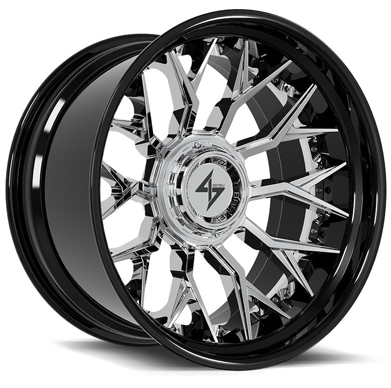 SENTALI BFX BFX2 22x10 8x165.1/8x170 -24 Gloss Black Lip / Chrome Centre