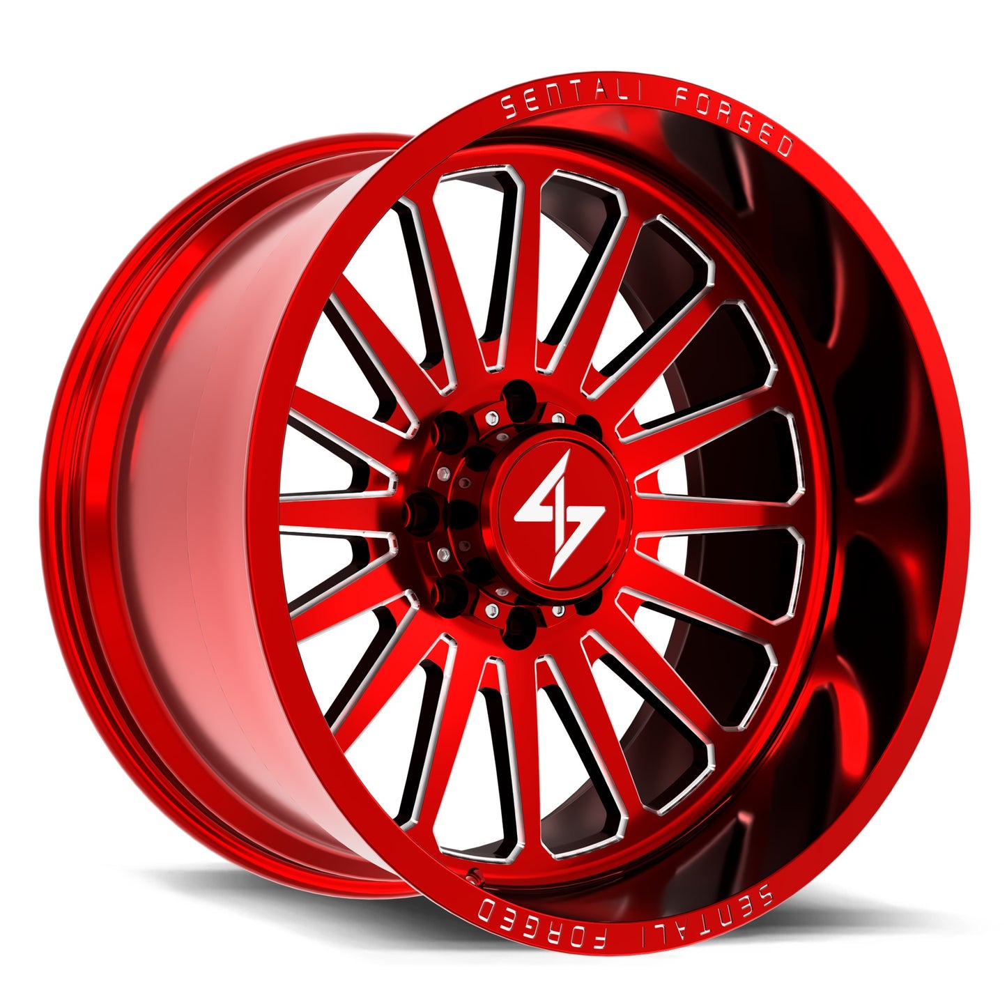 Sentali Forged SF-2 22x12 8x180 -44 Red Milled