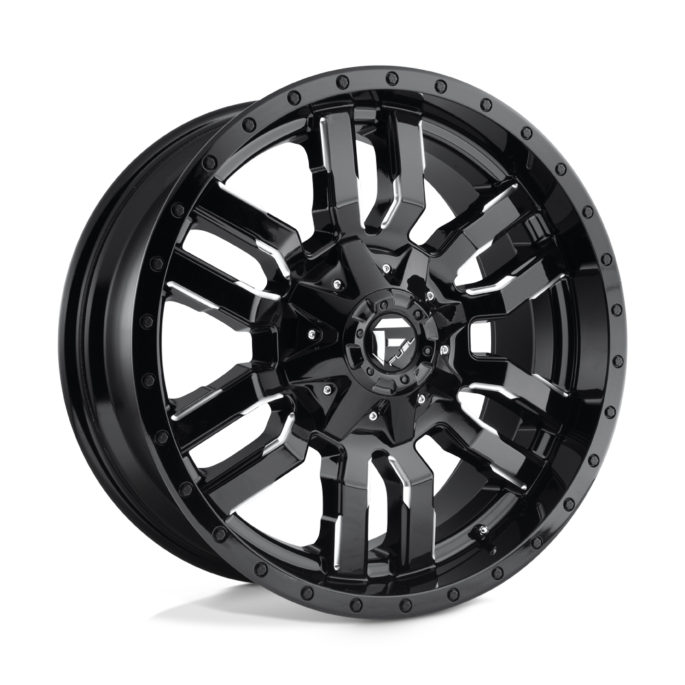 Fuel 1PC D595 SLEDGE GLOSS BLACK MILLED Wheel 17x9 6X135/6X139.7mm +2 106.1mm