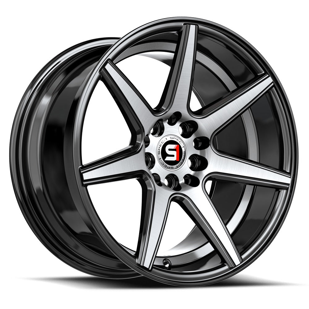 SPEC-1 RACING SP-73 17x7.5 5x114.3/5x105 42 Gloss Black Machined / Undercut