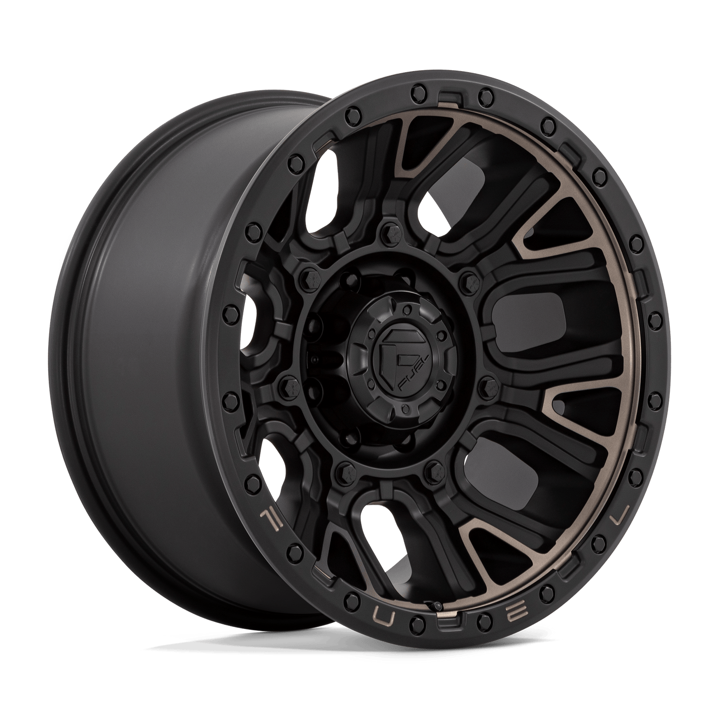 Fuel 1PC D824 TRACTION MATTE BLACK W DOUBLE DARK TINT Wheel 20x10 8X180mm -18 124.2mm
