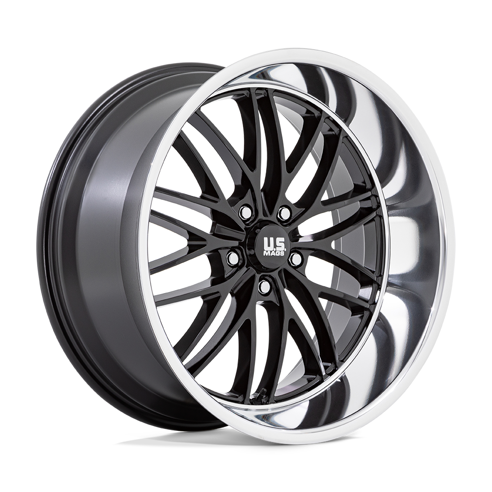 US Mag 1PC U138 SANTA CRUZ GLOSS BLACK W/ DIAMOND CUT LIP Wheel 22x10.5 5X127mm +0 78.1mm