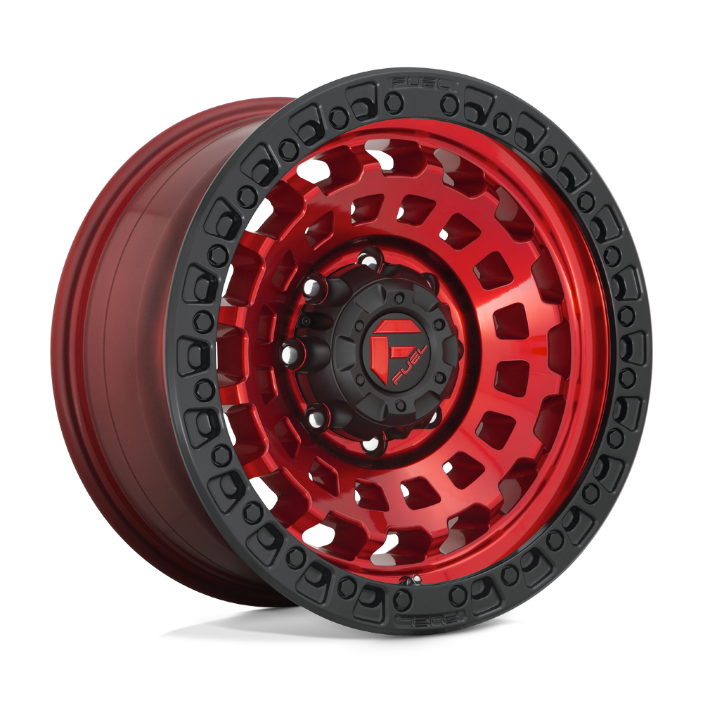 Fuel 1PC D632 ZEPHYR CANDY RED BLACK BEAD RING Wheel 17x9 5X127mm -12 71.5mm