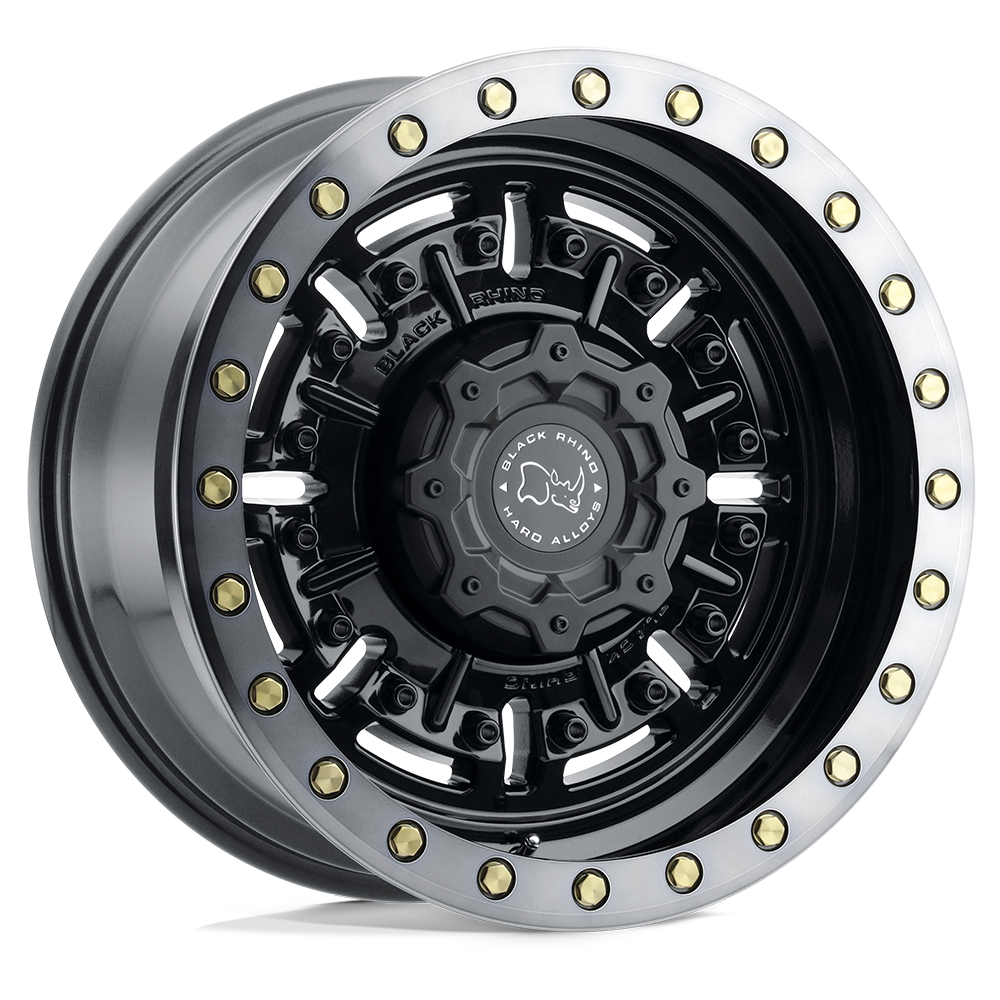 Black Rhino Hard Alloys ABRAMS GLOSS GUN BLACK MACH DARK TINT Wheel 18x9.5 6X139.7mm -18 112.1mm