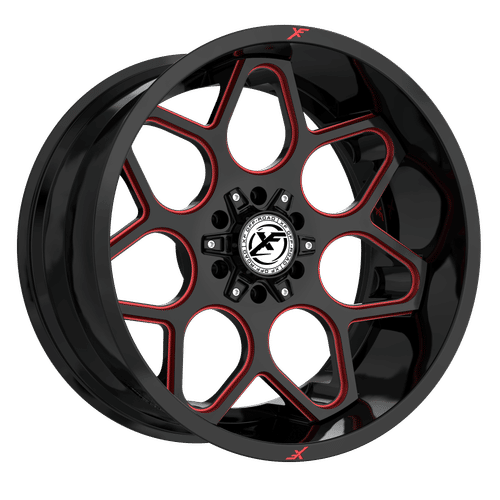 XF OFFROAD XF-233 20x10 6x135/6x139.7 -12 Gloss Black Milled Red
