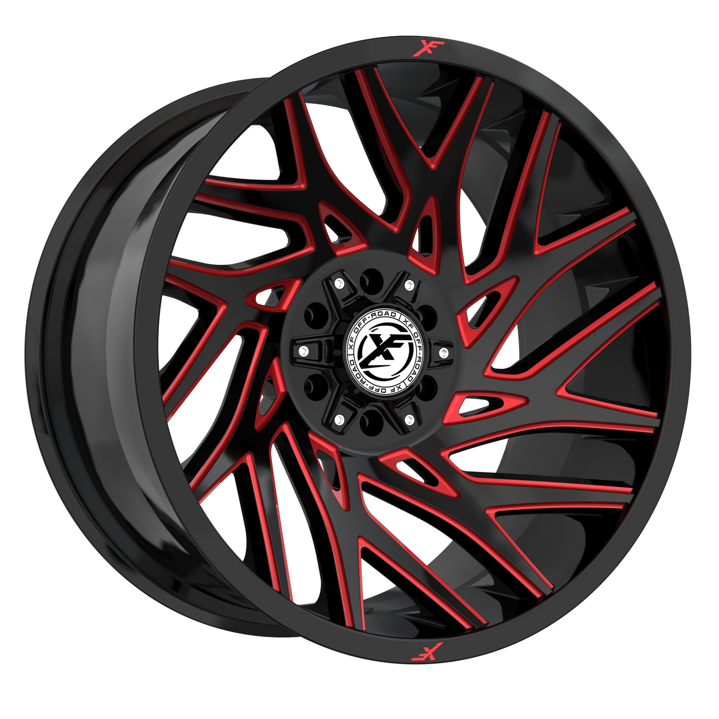 XF-229 20x10 5x127/5x139.7 -12 Gloss Black & Red Milled
