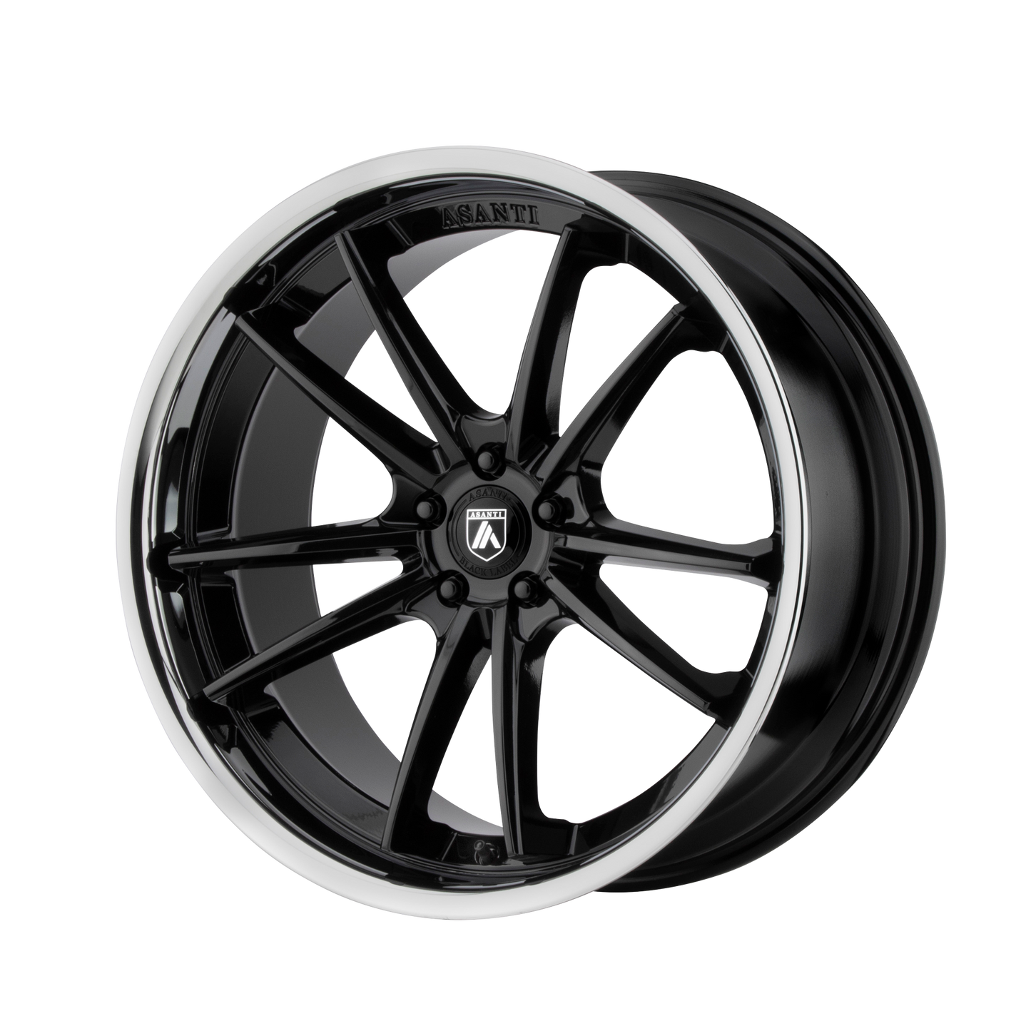 Asanti Black ABL-23 SIGMA GLOSS BLACK W/ CHROME LIP Wheel 20x9 5X112mm +25 72.6mm