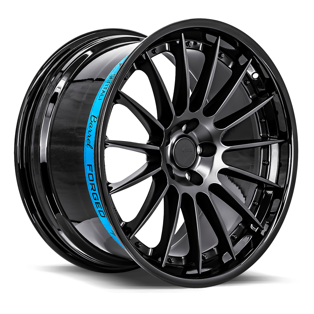 SB2 19x8.5 5x120 35 Gloss Black Lip / Matte Black Centre