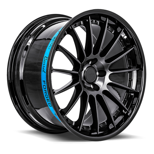 SB2 19x8.5 5x120 35 Gloss Black Lip / Matte Black Centre