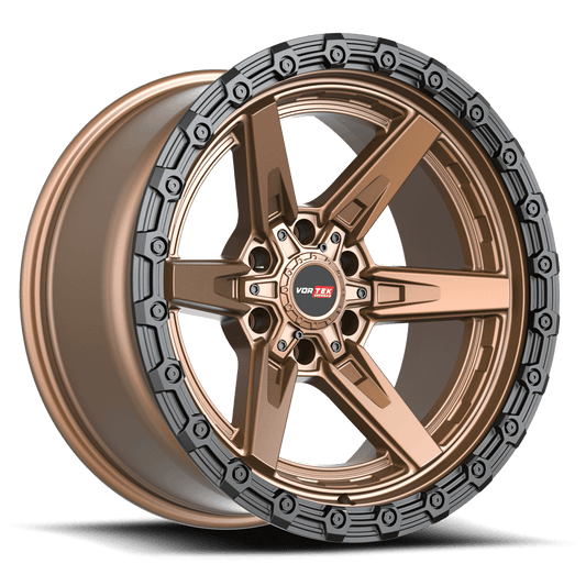 VORTEK VRT-602 Matte Bronze With Black Bead Ring Wheel 18x9 6X139.7mm -12 106.1mm