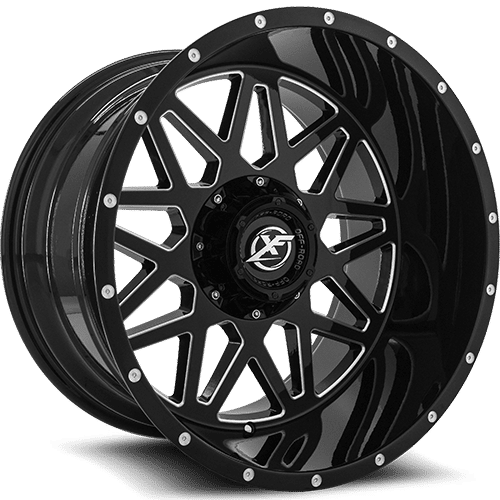 XF OFFROAD XF-211 Gloss Black Milled Wheel 22x12 5X139.7mm -44 78.1mm