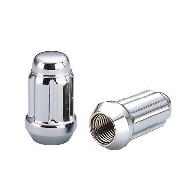 6 Spline Chrome Nut 2PC 60° Seat-1/2" RH-17/19/21mm Hex-Premium