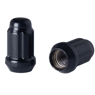 6 Spline Black Nut 2PC 60° Seat-1/2'' RH-17/19/21mm Hex-Premium