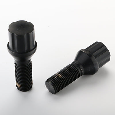 6 Spline Satin Black Bolt 60° Seat-14x1.50mm-27mm Shank-17/19/21mm Hex-Premium