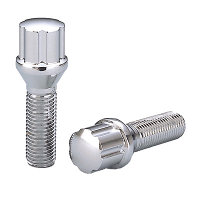 6 Spline Chrome Bolt 60° Seat-14x1.50mm-36mm Shank-17/19/21mm Hex-Premium